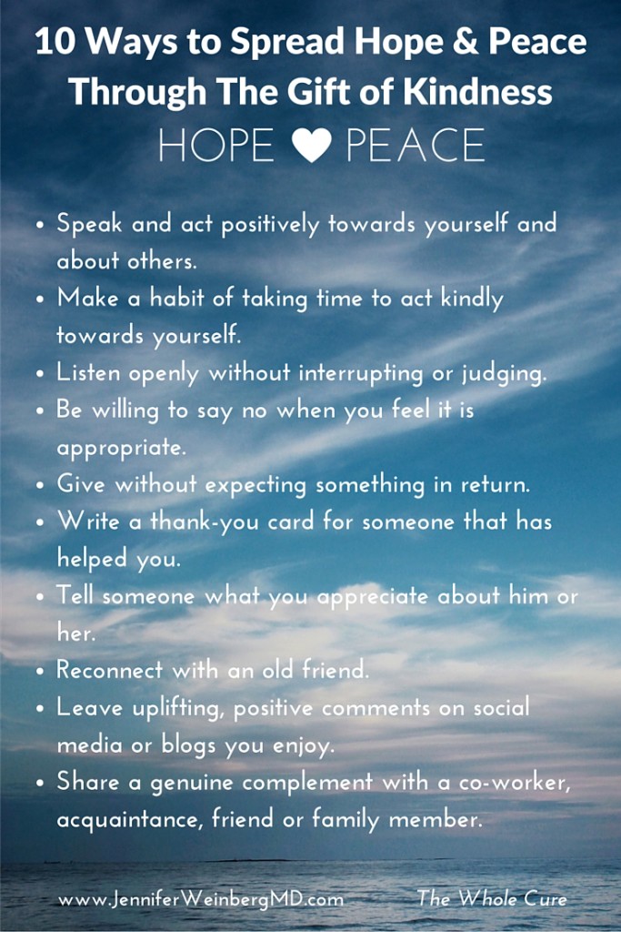 10 ways to spread hope & peace