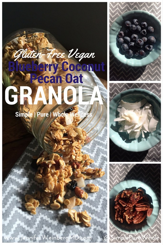 blueberry coconut pecan oat granola_pinterest
