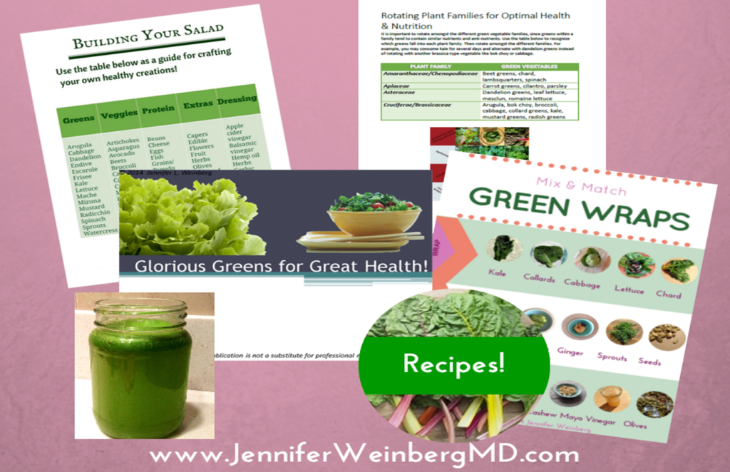 Glorious Greens for Great Health Done-for-You Workshop! Packed with valuable materials for building your business while supporting your clients;' health! www.JenniferWeinbergMD.com