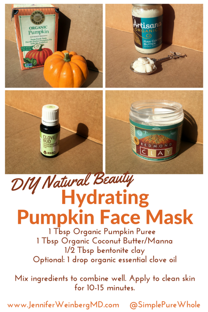 Homemade Hydrating Pumpkin Face Mask #pumpkin #face #facemask #DIY #Beauty #natural #naturalliving #nontoxic #organic #health #healthy #healthyliving www.JenniferWeinbergMD.com