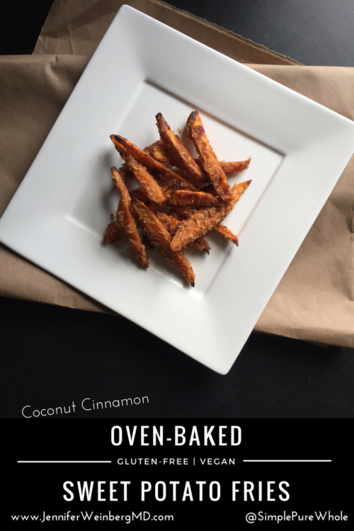 Cinnamon Coconut oven-baked sweet potato fries