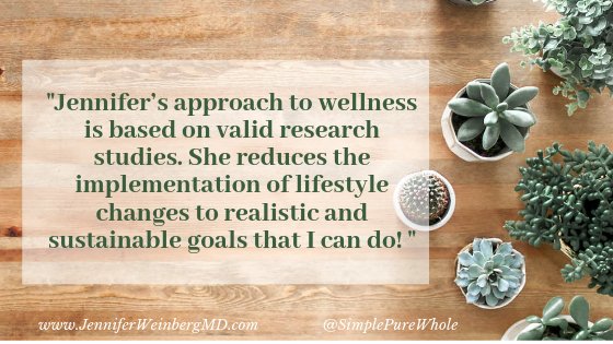  Jennifer’s approach to wellness is based on valid research studies. She reduces the implementation of lifestyle changes to realistic and sustainable goals that I can do! #health #lifestyle #lifestylemedicine #medicine #physician #nutrition #healthy #green #functionalmedicine #doctor #functionalnutrition #simplepurewhole #eco