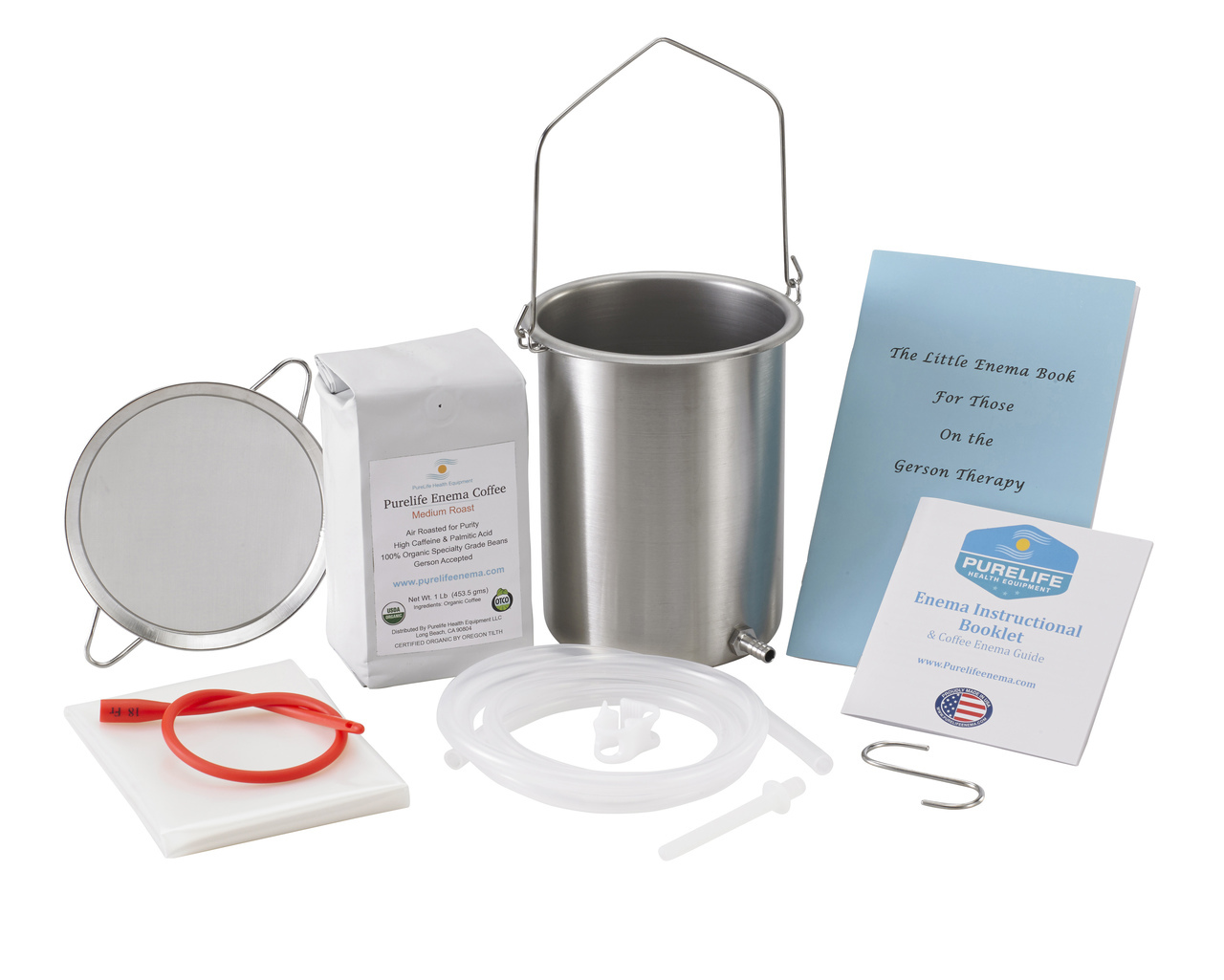 Pure Life #Enema Kits with Stainless Steel Bucket and Pure Silicon Tubing (Medical Grade)
