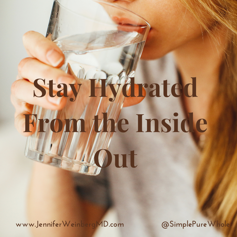 Hydrate with fresh water for skin health.