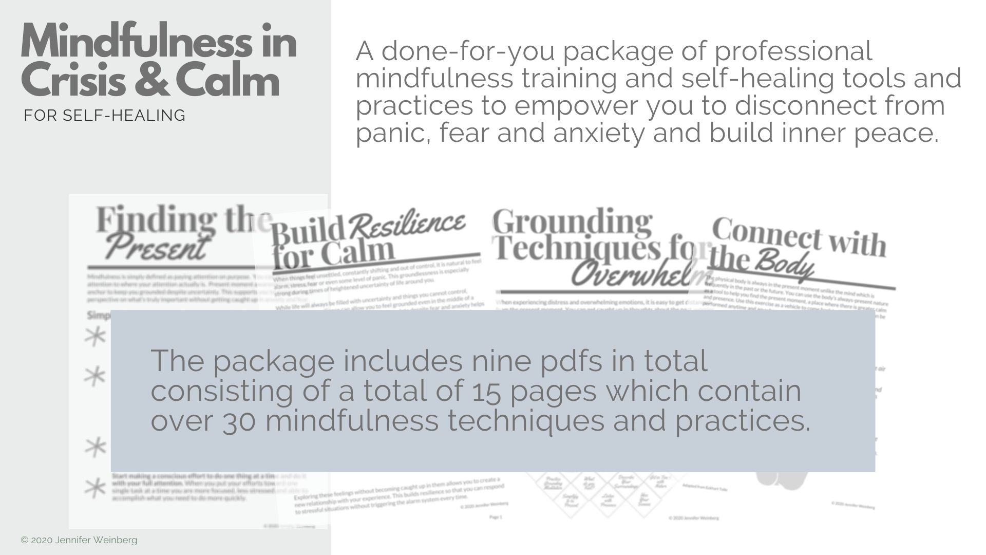 Mindfulness Resources in Crisis & Calm {Self-Healing Package} A package of professional mindfulness resources for self-healing tools and practices to empower you to disconnect from panic, fear and anxiety and build inner peace.